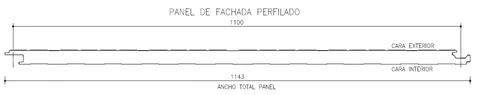 Características geométricas del panel sándwich de fachada perfilado